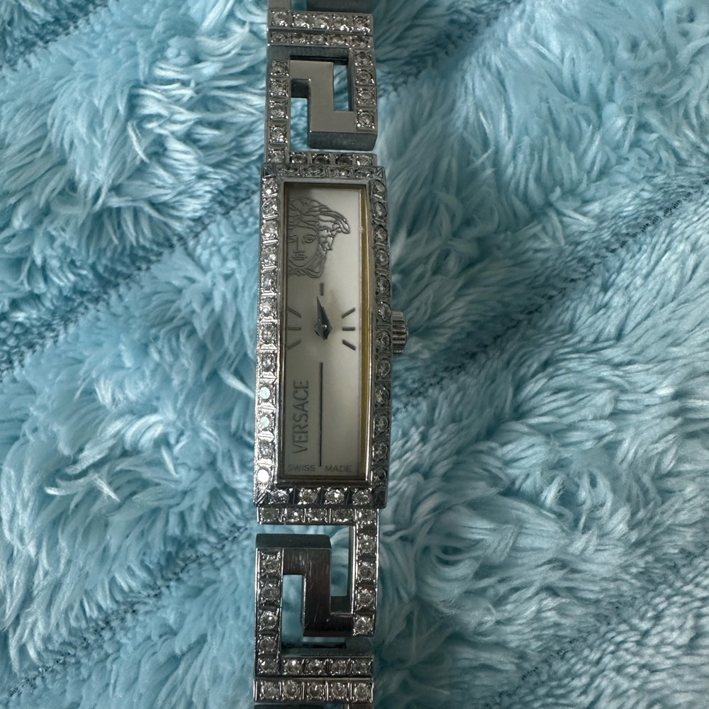 Versace Stainless Steel Silver Rectangular Watch … - image 2